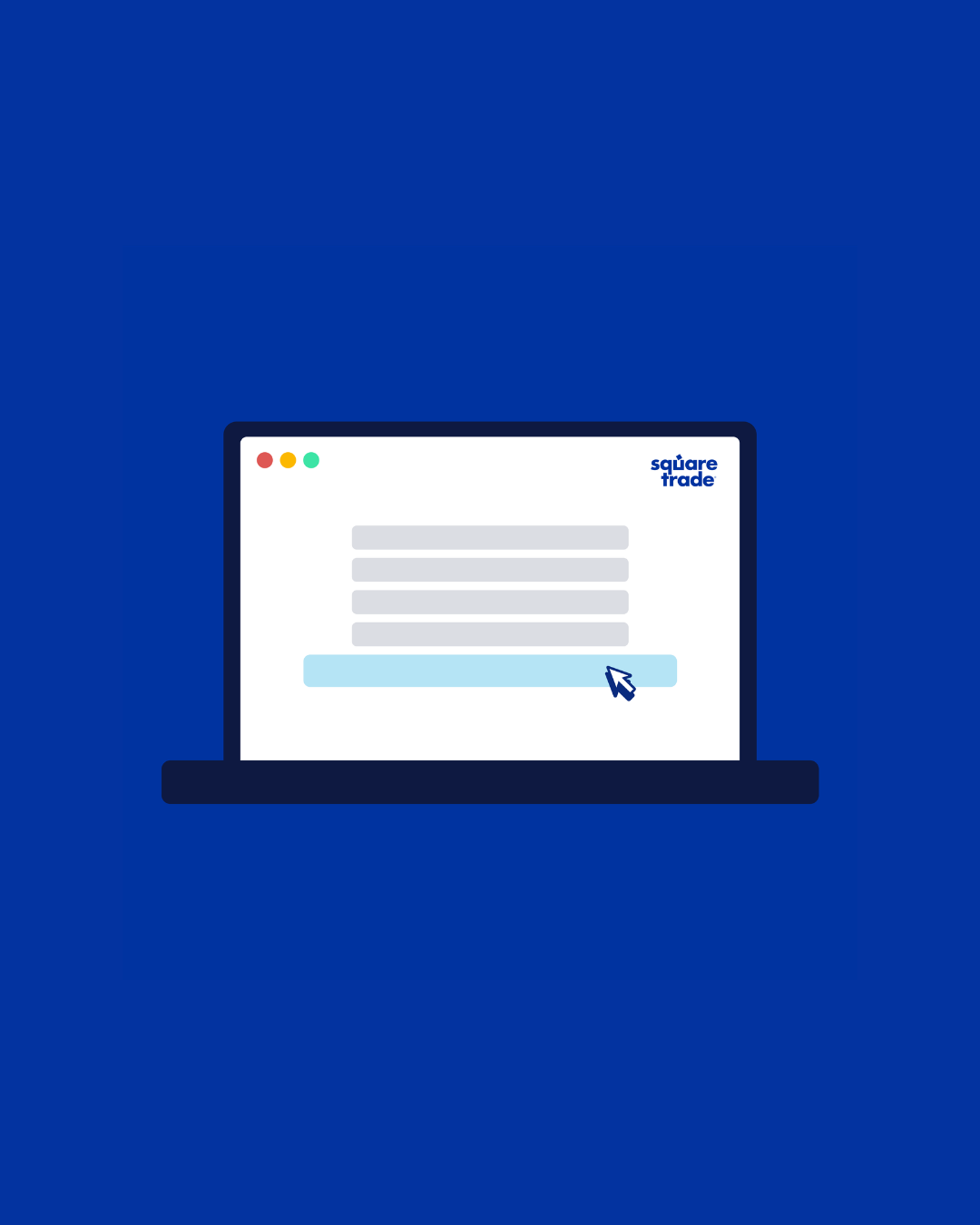 Laptop che mostra la pagina web del centro assistenza SquareTrade