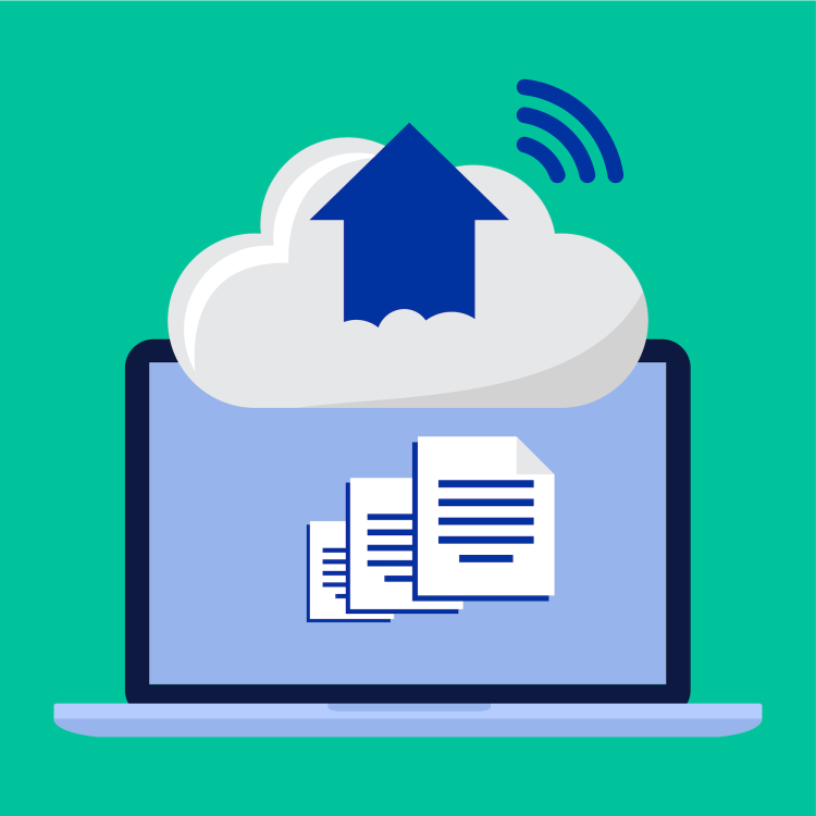 Dokumentteja ja dataa l&auml;hetet&auml;&auml;n pilveen kannettavasta tietokoneesta